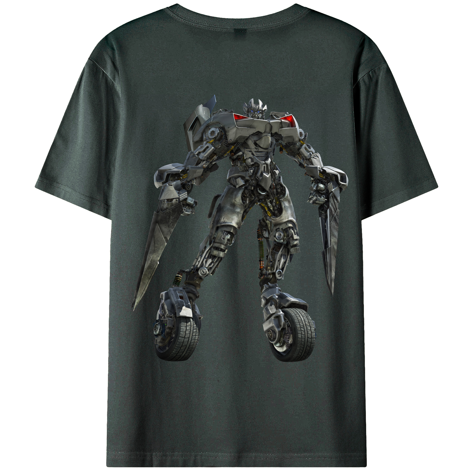 （画像用） Transformers トランスフォーマー 綿100％ メンズ半袖Tシャツ（バックプリント） 通気性